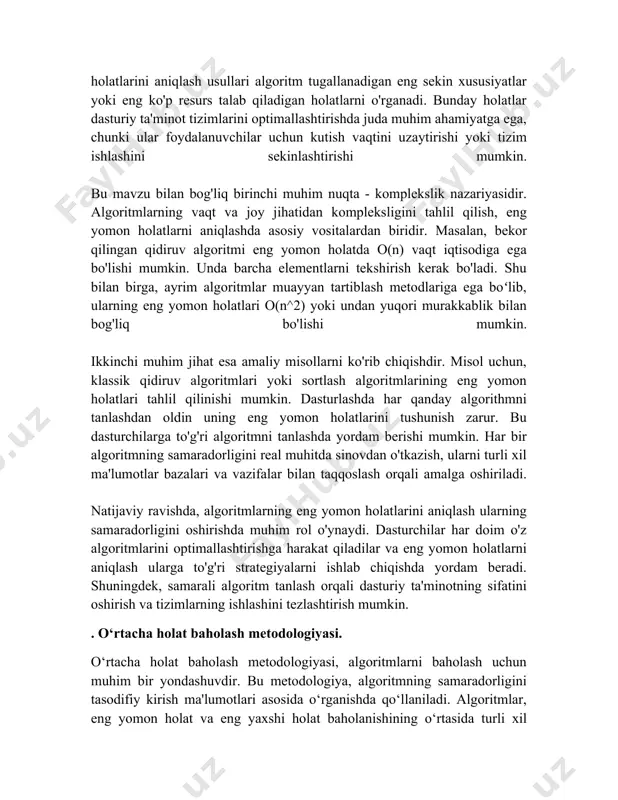 baholaymiz va talablarimizga mos yechimlarni tanlaymiz. . eng yomon holatlar uchun misollar. eng yomon holatlar, yoki eng chiqish yo‘llari, odatda, insonlar yoki jamiyatlar duch keladigan eng og‘ir vaziyatlarda sodir bo‘ladi. bular har qanday sohada bo‘lishi mumkin: iqtisodiyot, tibbiyot, ekologiya va ijtimoiy munosabatlar. bundan tashqari, eng yomon holatlar odatda global masalalarga ham taalluqli bo‘ladi. masalan, iqlim o‘zgarishi natijasida yuzaga keladigan qurg‘oqchilik yoki kuchli to‘fondan keyin sodir bo‘ladigan inqirozlar bunday holatlarga misol bo‘ladi. boshqa bir misol sifatida iqtisodiy krizislar va ularning xalqaro bozorlar ustiga ta'sirini keltirish mumkin. iqtisodiyotda muammolar paydo bo‘lishi natijasida ish o‘rinlari yo‘qoladi va bu esa jamiyatda iqtisodiy muammolarga olib keladi. eng yomon holatlar misollari orqali osonroq tushuniladi. masalan, o‘tgan asrning o‘rtalarida sodir bo‘lgan buyuk depressiya ko‘plab mamlakatlarda iqtisodiy inqirozga olib keldi. bu davrda millionlab odamlar ishsiz qoldi, ish haqidagi tushunchalar o‘zgardi va iqtisodiyot qiyinchiliklarga duch keldi. yana bir muhim misol sifatida tabiiy ofatlar - zamin silkinishi, vulqonlarning portlashi yoki …