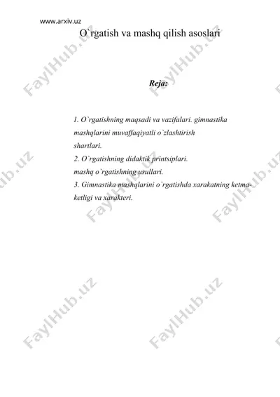 o`rgatish va mashq qilish asoslari — DOC