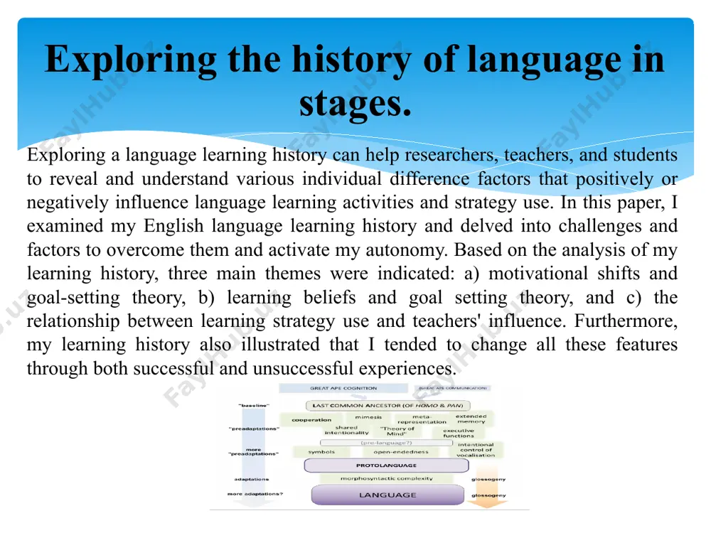 t novice language learners can acquire a complex knowledge of language without necessarily knowing the grammatical rules and cognitive processes that lie behind it? as fedurek and slocome suggest ‘linguists have been intrigued by this counter‐intuitive gap, known as plato’s problem, between the quality and quantity of available linguistic data and the complexity of linguistic knowledge from which such inputs are created’ [3]. the nature or nurture debate is perhaps simplistic, but it nevertheless represents in language evolution the convergence of biology with culture. exploring the history of language in stages. as jakobson suggested, the question is whether ‘the isomorphism of these two different genetic and verbal codes can be explained by a simple convergence stemming from a similarity of needs, or whether the foundations of the manifest linguistic structures, intimately based on molecular communication, are not directly patterned on the structural properties of the latter’ . approaches to language …