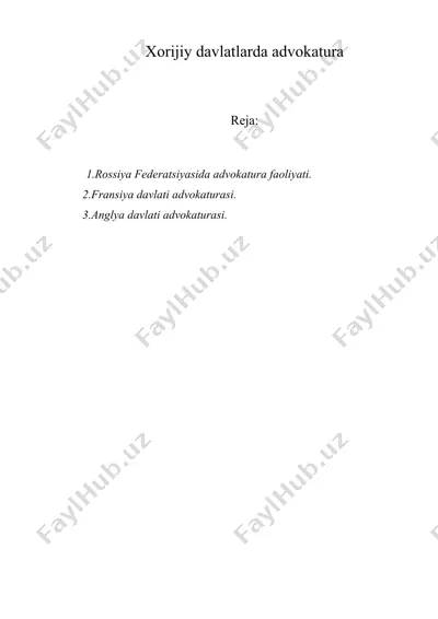 xorijiy davlatlarda advokatura — DOC