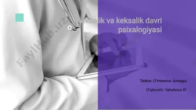 keksalik va keksalik davri psixalogiyasi — PPTX