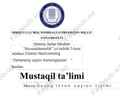 qozogʻiston saylov tizimi — PDF