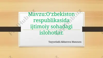 o'zbekiston respublikasida ijtimoiy sohada giyohvandlik — PPTX