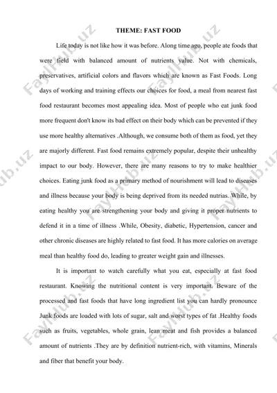 fast food — DOCX