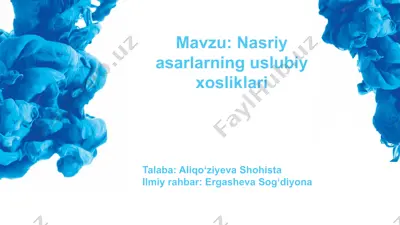 nasriyasarlarning uslubiy xosliklari — PPTX