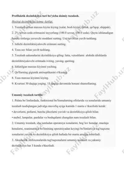 dezinfeksiya usullari bo'yicha qo'llanma — DOC