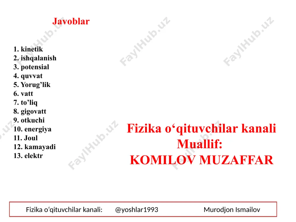 fizika savollari va javoblar - Page 3