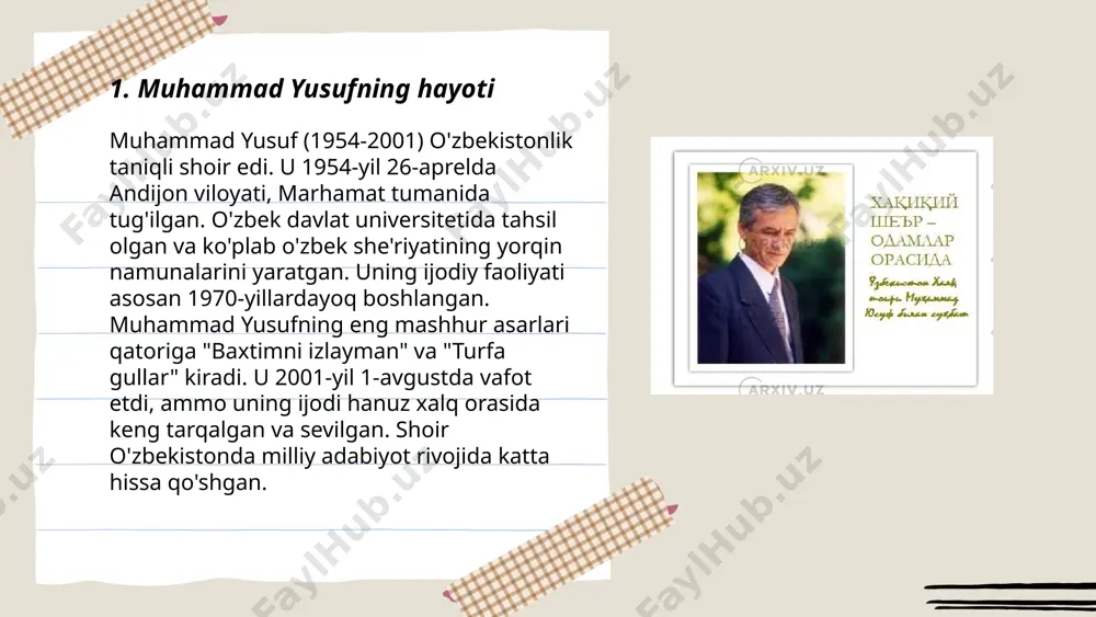 muhammad yusuf hayoti va ijodi - Page 3
