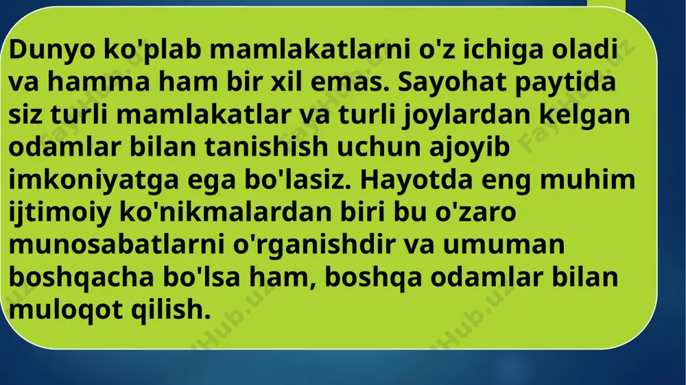 ubhasiz bu erda biz insoniyat tarixining bir qismi bo'lgan joylarni ko'rishimiz mumkin. bir necha asrlar ilgari shaharlarga va ajoyib yodgorliklarga asos solgan misr sulolalari ko'plab qoldiqlarni qoldirdi, bugungi kunda ular misrdagi mashhur lyuksor ibodatxonasi kabi har kimga katta qiziqish uyg'otadigan sayyohlik maskanlaridir. e’tiboringiz uchun raxmat! image6.webp image7.jpeg image8.jpeg image9.jpeg image10.jpeg image11.jpeg image12.jpeg image13.jpeg image14.jpeg image15.jpeg image16.jpeg image17.jpeg image18.jpeg image1.png image2.png image3.png image4.png mexico,city,,mexico,-,october,27,,2018.,celebration,of,day /docprops/thumbnail.jpeg