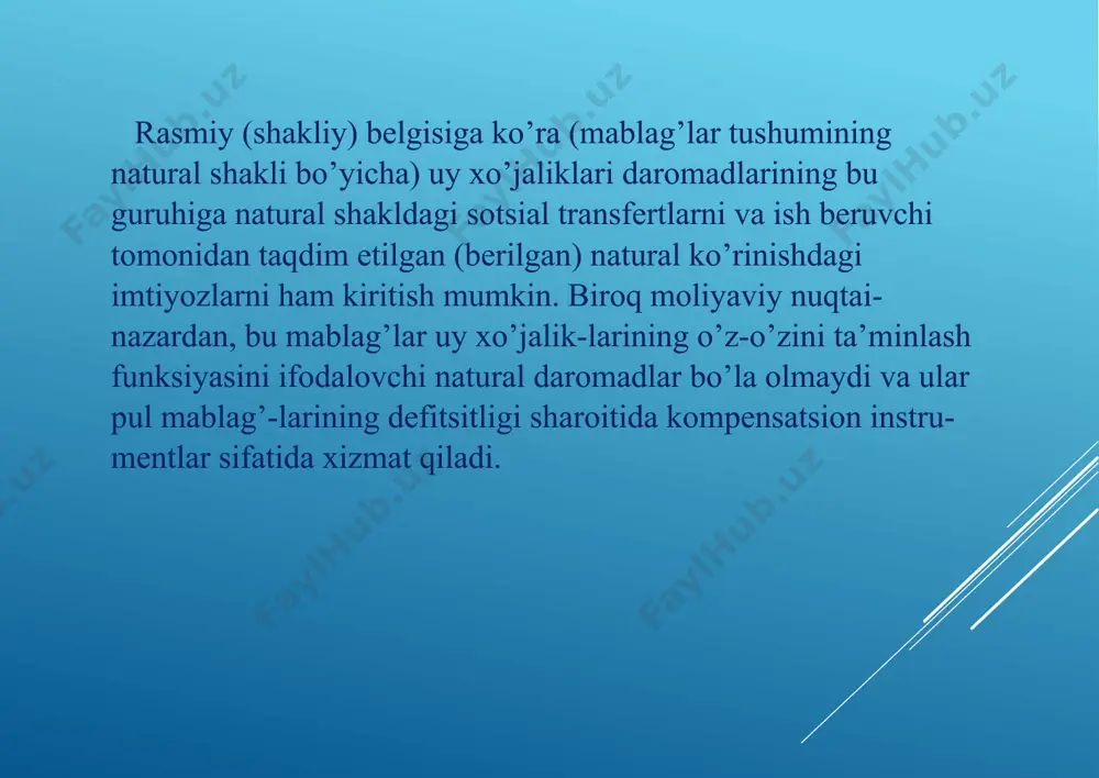 uy xo'jaligining daromad manbalari - Page 5