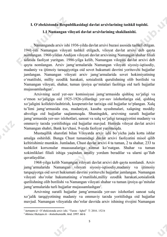 iv ekspert komissiyasi tomonidan qabul qilingan hujjatlarni saqlov mudatlari bo’yicha saralanadi,ya’ni doimiy saqlov,shaxsiy taribga oid,uzoq mudatli va saqlov mudati o’tgan hujjatlar ajratib olinadi[footnoteref:3]. 1970-yillarda davlat arxivlari nazorat qilayotgan tashkilotlarning idoraviy arxivlari va ish yuritish xizmati bir muncha yaxshilandi. o‘zbekiston ssr ministrlar sovetining 1973-yil 16-fevraldagi “respublikada arxiv ishini ahvoli va yanada yaxshilash tadbirlari to‘g‘risida” gi qarori asosida ijrokomlar qoshida shaxsiy tarkib hujjatlarini idoralararo xo‘jalik hisobidagi arxivlarni tashkil qilish keng avj oldi. yana bir qarorga ko‘ra arxiv boshqarmasi o‘zssr ministrlar soveti huzuridagi bosh arxiv boshqarmasiga aylantirildi. xokimlar tomonidan filiali hududidagi muassasalar, tashkilot, korxonalar, jamoat va fermer xo’jaliklar, qo’shmma va kichik korxonalarga hujjatlarni arxivga topshirish tartibiga saqlanish haqida shartnomalar tuzish bo’yicha xat chiqarildi qaror qabul qilinidi. topshirigan hujjatlarni saqlanishi yuzasidan ko’riklar o’tkazish muassasalar arxivini tartibga keltirish hujjatlarni davlat arxiviga topshirish tartibi bo’yicha chiqarilgan qarorlar anshular jumlasidandir. chust shahar hokimi arxiviga katta amaliy yordam ko’rsatib kelinmoqda. bevosita hokimlik tomonida ko’rilib foydalanishga topshirilgan yangi bino …