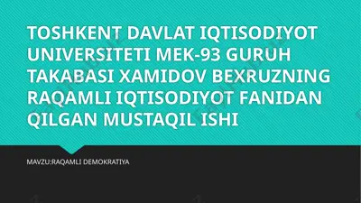 raqamli iqtisodiyot — PPTX