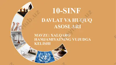xalqaro hamjamiyatning vujudga kelishi — PPTX