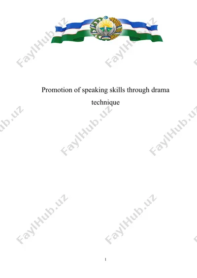 promotion of speaking skills through drama technique — DOCX
