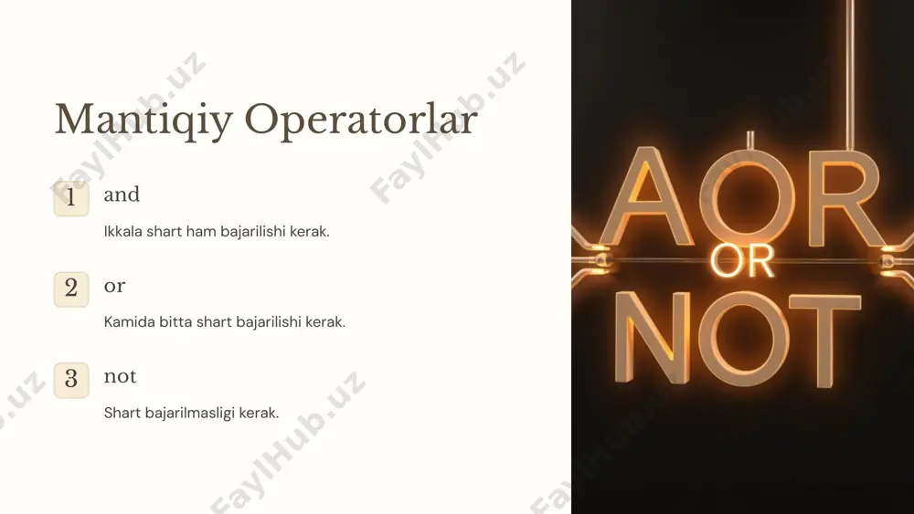 python dasturlash tilida shartlar va sikllar - Page 3