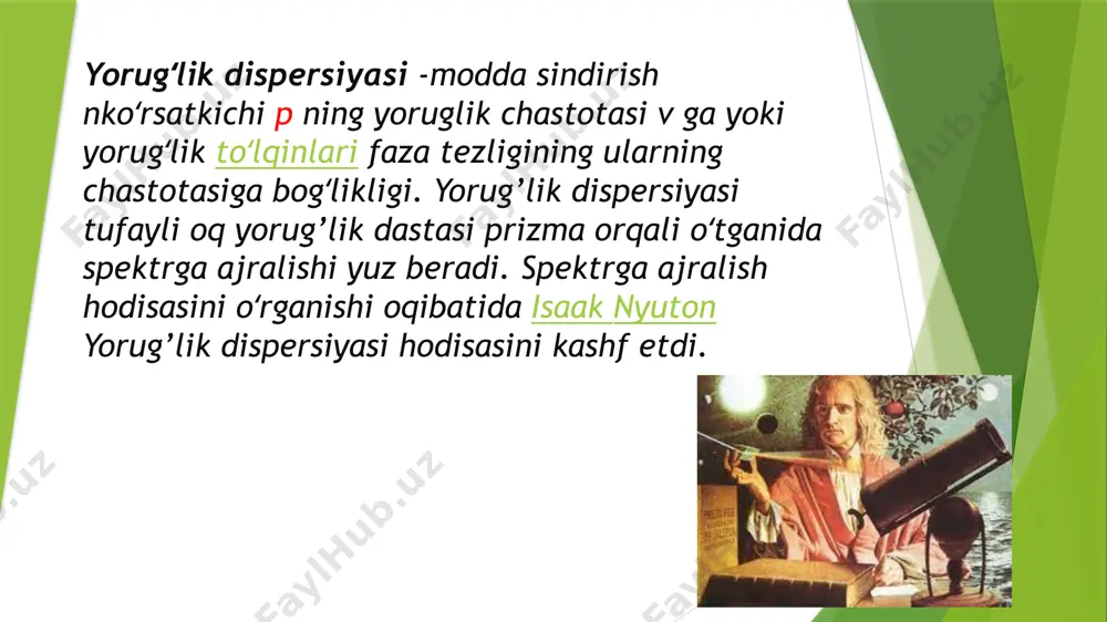 elektromagnit to’lqinlarning muhit bilan o’zaro ta’siri. yorug’lik dispersiyasi - Page 3