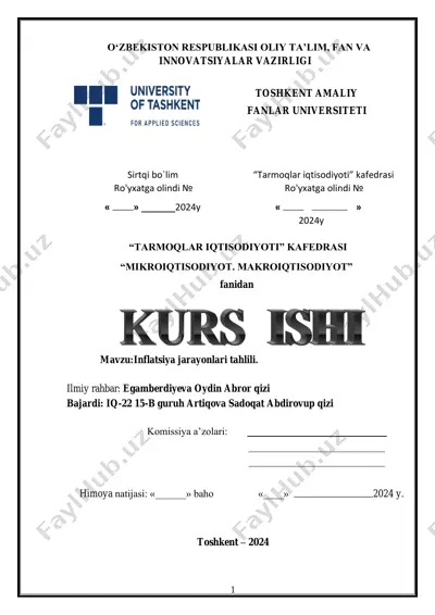 inflatsiya jarayonlari tahlili — PDF