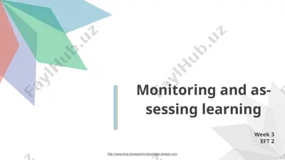 monitoring and assessing learning — PPTX