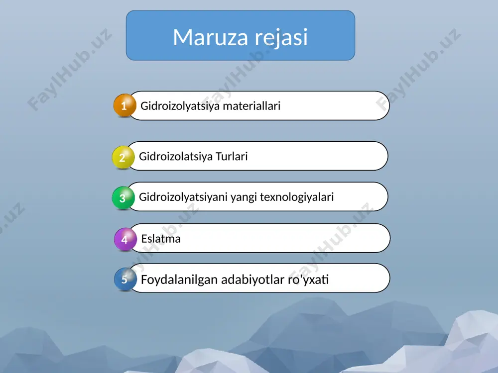 (masalan, slavyanka va bitumast) va asfalt mastikalar kabi, asosning tayyorlangan yuzasiga osonlik bilan tatbiq etiladi. bituminous qatronlar - 5 yil davom etadigan suv o'tkazmaydigan qoplamalarni qoplash uchun eng arzon materialdir. yopishqoq suv o'tkazmaydigan xizmat muddati issiq va sovuq usulda qo'llaniladigan bitum-polimer mastikaning sezilarli darajada oshirilishini ta'minlaydi. [3] shaklidagi mineral suv o’tkazmaydigan tsement va beton ishlab chiqarish, silikat qoplamalar suyuqlik kislotaga chidamli pastasi suvga chidamlilik, elastiklik va sozlashni yaxshilash uchun qo'shimchalar mavjud. mineral xom ashyolarga asoslangan kimyoviy tarkibiy qismlar gözenekli bir tuzilishga ega bo'lib, bugungi kunda kristalli hidratlar bilan kristalllash uchun ishlatiladi (masalan, gidroksidlar aralashmasi). mineral xom ashyo asosida kimyoviy tarkibiy qismlar strukturaning gözenekli tuzilishiga kirib, ko'zalarni kristalli hidratlar bilan to'ldirish uchun bugungi kunda juda keng tarqalgan penetratsion ta'sir ko'rsatadigan materiallar (masalan, "gidroteks" aralashmasi) amalga oshiriladi. bunday aralashmalar quyidagicha ifodalanadi: mukammal jismoniy va mexanik xususiyatlar; ishonchli suv o'tkazmaydigan to'siqni yaratish qobiliyati; ikki tomondan (ichki va tashqi) tuzilmalardan foydalanish imkoniyati; foydalanish qulayligi; …