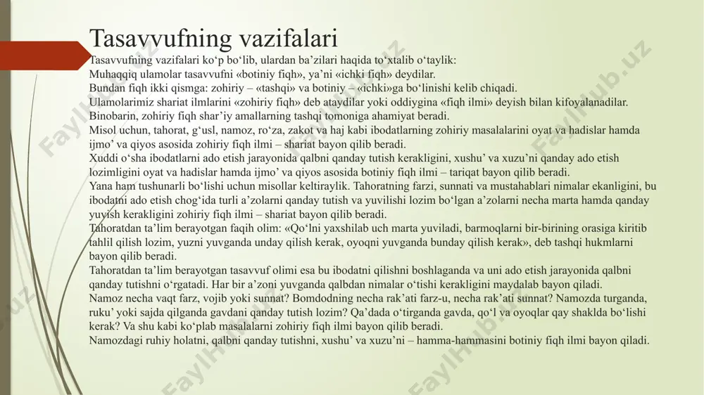 oda naqshbandiya, kubroviylik, yassaviylik tariqatlari tarqalgan. tariqat naqshbandiya rifoiya qodiriya mavlaviya shoziliya yassaviya kubroviyya markaziy osiyoda quyidagi tariqatlar qadimdan keng tarqalgan: qodiriya, yassaviya, kubraviya va naqshbandiya (yoki «xojagon»). qodiriya tariqati eronlik shayx geloniy (1077–1166) nomi bilan asoslangan. u asosan bag’dodda yashab karomatlar ko’rsatish, ilmu riyozat bilan mashhur. sunniy mazhabidadir. abulqodir geloniy junayd bag’dodiyning «sahv» (hushyorlik) kontseptsiyasini rivojlantirgan, u muridlari orasida «buyuk madadkor» (g’avsul a’zam) nomi bilan mashhur bo’lgan. uning tariqati hozirgi arabiston mamlakatlari, turkiya va o’zbekistonda tarqalgan. abdulqodir geloniy movarounnahrda bo’lgan emas, ammo shunga qaramay uning tariqatining farg’ona vodiysi, samarqand, qashqadaryo tomonlarda ixlosmandlari va izdoshlari bor. markaziy osiyodagi asosiy tariqatlar yassaviya asoschisi ahmad yassaviy kubroviyya asoschisi najmiddin kubro naqshbandiya asoschisi muhammad al-buxoriy yassaviya ulug’ shayx va shoir xoja ahmad yassaviy (vafoti 1166 yil) asoslagan tariqat. shuni aytish kerakki, yassaviya bilan naqshbandiyaning ildizi xoja ya’qub yusuf hamadoniyga (1048–1140) borib taqaladi. ahmad yassaviy ilk ustozi arslonbobdan xirqa kiyib, tasavvuf yo’liga kirgach, buxoroga …