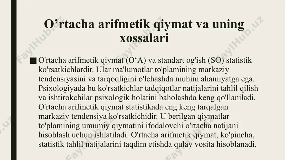 o'rtacha arifmetik qiymat va uning xossalari. standart og'ish va uning ahamiyati - Page 4