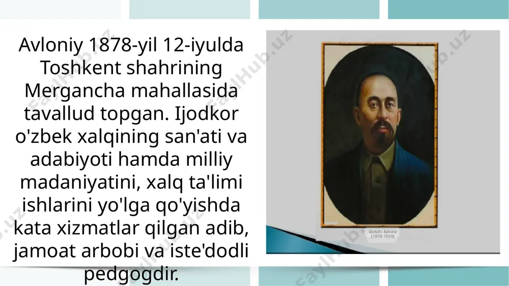 ga iqror bo'lamizki,uning asarlarida ifoda etilgan ta'limiy,tarbiyaviy g'oyaviy, falsafiy pedagogik hikmatlar o'zining hayotiy mazmuni bilan bizni bugun ham hayratda qoldiradi. 6 avloniyning ta'lim-tarbiyaga oid asarlari ichida "turkiy guliston yoxud axloq" asari katta ahamiyatga molik axloqiy va ta'limiy tarbiyaviy asardir. asarda insonlarni yaxshilikka chaqiruvchi, yomonliklardan qaytaruvchi ilm-axloq haqida fikr haqida fikr yuritiladi. 7 shuningdek, u bola tarbiyasining roli haqida fikr yuritib: "agar bir kishi yoshligida nafsi buzulib, tarbiyasiz, axloqsiz bo'lib o'sdimi, bunday kishilardan yaxshilik kutmoq, yerdan turib yulduzlarga qo'l uzatmak kabidir"-deydi. uning fikricha, bolalarda axloqiy xislatlarning tarkibi to'g'risida ijtimoiy muhit, oilaviy sharoit va bolalarning atrofidagi kishilar ahamiyatga ega. tarbiya zurriyot dunyoga kelgandan boshlanib, umrning oxiriga qadar davom etadi. u bir qancha bosqichdan - uy, bog'cha, maktab va jamoatchilik tarbiyasidan iborat bo'ladi.avloniy tarbiyaning doirasini keng ma'noda tushunadi. uni birgina axloq bilan chegaralab qo'ymaydi. u birinchi navbatda bolaning sog'ligi haqida g'amxo'rlik qilish lozimligini uqtiradi. rivojlanishning yuksak pog’onasi tomon odimlagan har bir mamlakat, avvalo, …