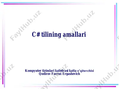 c# tilining amallari — PDF