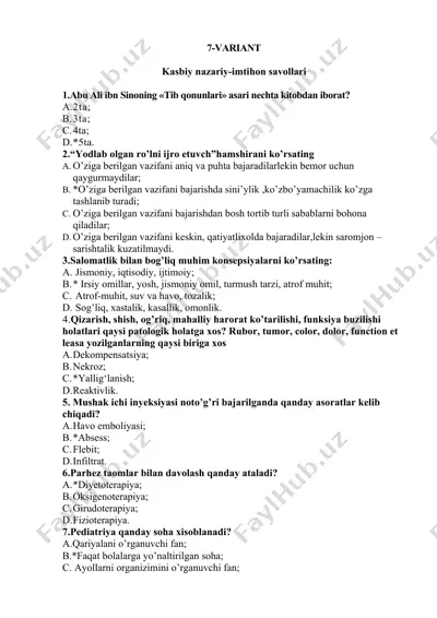 kasbiy nazariy-imtihon savollari — DOCX