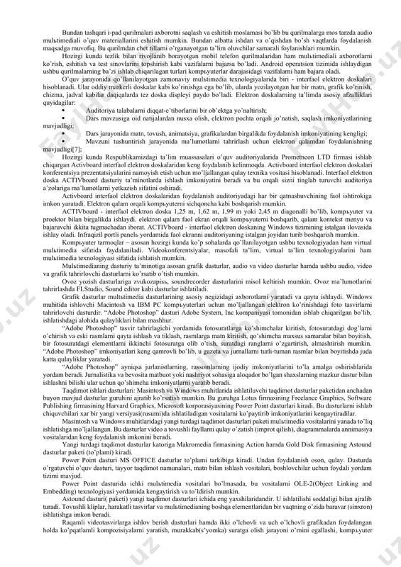 dasturlar. axborot texnologiya vositalari yordamida tibbiyot sohasida elektron kitob va o’quv qo’llanmalari yaratish. tibbiy bilimlarni nazorat qilishda zamonaviy nazorat dasturlari va ularda ishlash. eng sodda testlovchi dastur tuzish. tarmoq va indiviudal test dasturlari yaratish. veratest va mytest tizimlari. independent learning: interaktiv simulyatorlardan foydalanish. on-line va off-line rejimida ishlovchi platforma uskunalaridan foydalanib tibbiy jarayonlarni o’rganish (phet interactive simulations, yenka, crocodile) tibbiyotda ma’lumotlar bazasi loyihalashtirish. ma’lumotlar bazasi turlari va axborot tizimlarini qurishdagi roli. ma’lumotlarni strukturalash va ma’lumotlar modellari. ma’lumotlar bazasini ieraraxik, relyatsion va ob’ektga yo’naltirilgan modellari. ma’lumotlar bazasining asosiy ob’ektlari. ma’lumotlar bazasini tashkil etish usullari. ms access dasturiy ta’minoti. ms accessda jadvallar, so’rovlar, shakllar, hisobotlar va modullar bilan ishlash. ms accessda ma’lumotlar kiritish va ularni tahrirlash, giperbog’lanishlar o’rnatish. mbbt. sql so’rovlar yaratish. ma’lumotlar bazasini boshqarish tizimlari (mbbt). mbbt funktsional imkoniyatlari. ma’lumotlar bazasi strukturasini yaratish, taxrirlash va ishlov berish. mbbtning buyruqlari to’plami. so’rovlar va sql – so’rovlar tili. ma’lumotlar ustida amallar bajarish. markazlashtirilgan …