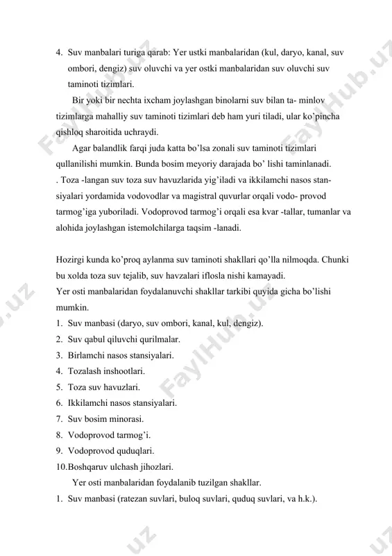turar joylar, sanoat korxonalari suv taminoti tizim- lari va shakllari - Page 3
