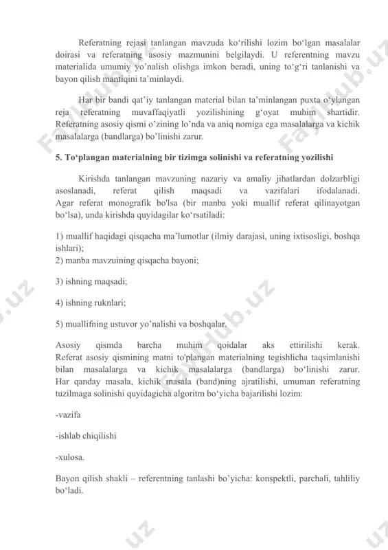 referat turlari va ularning tavsifi - Page 5