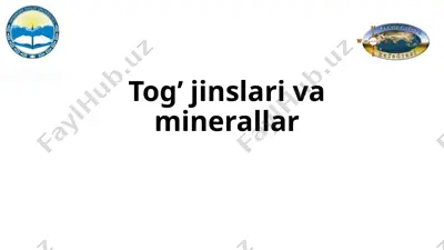 tog’ jinslari va minerallar — PPTX