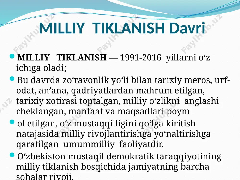 o‘zbekistonning eng yangi tarixi fanining predmeti, maqsadi va vazifalari - Page 5