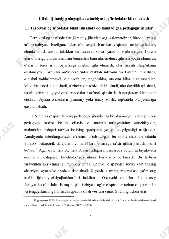 nf rahbarlari, guruh tarbiyachilari faoliyatiga qo‘shilishadi va ular bilan yaqin hamkorlikda bo‘lishadi. bu faoliyatda asosiysi bola hisoblanadi, shuning uchun pedagogik jamoa faoliyati maktab devorlari ichida qolib ketmaydi, ular bolaga, oilasiga, bolalar birlashmalariga, tengdoshlar muhitiga murojaat qilishadi. psixolog a.b.filonov tomonidan ishlab chiqarilgan pedagogik texnologiya ham samarali hisoblanadi. unda ijtimoiy pedagogning o‘smir bilan aloqasining bir nechta bosqichlari ko‘rsatadi : pedagogik ta’sirlarning kompleks tizimi, tarbiya vositalari, shakl va mazmunini bildirib, bu faoliyatning maqsadi deb pedagogik tarbiyasi og‘ir bolalarni sinf jamoasi, o‘qituvchilar, sinfdoshlar bilan munosabatlarining normallashuvi natijasida o‘smir guruhlarning rejali qayta to‘g‘irlash hisoblanadi. bu munosabatlarning normallashuvi o‘smir shaxsning shakllanishiga hal qiluvchi ta’sir ko‘rsatadi. tarbiyasi og‘ir o‘smirlar bilan ish olib borish ommaviy so‘rovnoma va anketa to‘ldirish bilan amalga oshiriladi. bu usullar pedagogik qarovsiz o‘smirlar guruhlarining qayerda paydo bo‘lganligi haqida ma’lumot olish imkonini beradi. tarbiyasi og‘ir o‘smirlar bilan ish olib borishda pedagog quyidagi parametrlarni inobatga olishi lozim: guruh hajmi, ularning yosh va ijtimoiy tarkibi, muomala qilish …