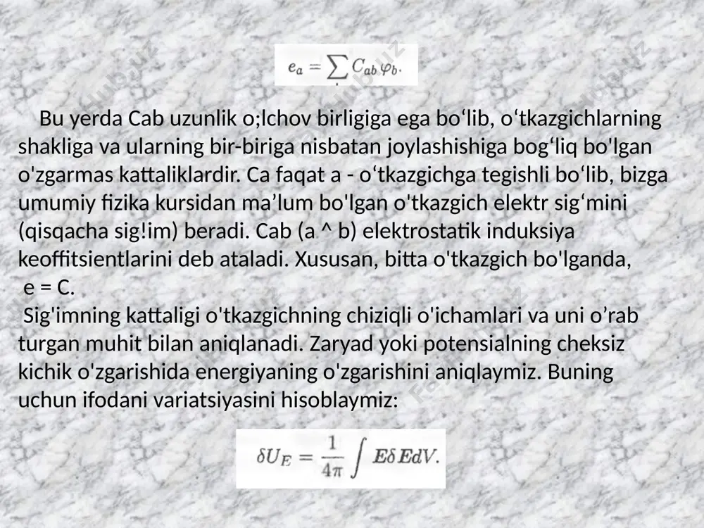 o’tkazgichlarning elektrostatik maydon energiyasi - Page 5