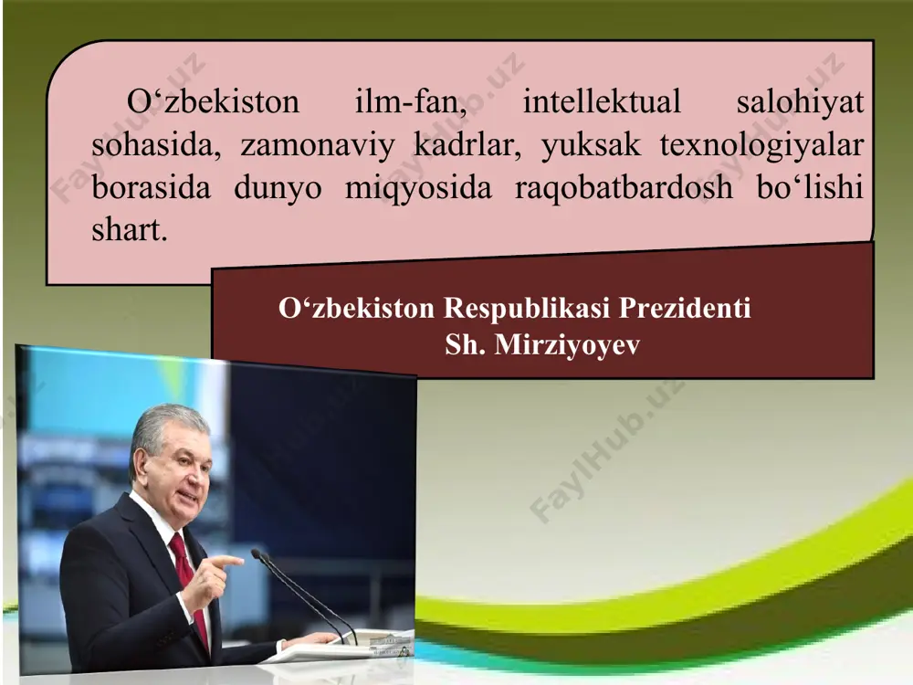 riga ega bo‘lgan raqobatdir. monopolistik raqobatning xususiyatli belgilari: – tarmoqdagi bir turdagi mahsulotlarning bir necha o‘nlab korxonalar tomonidan ishlab chiqarilishi; – o‘z mahsulotini boshqa shu turdagi mahsulotlarga nisbatan o‘ziga xos xususiyatiga ko‘ra tabaqalashtirilishi; – ishlab chiqaruvchining o‘z mahsuloti narxi ustidan qisman nazorat o‘rnata olishi; – tarmoqqa kirish va undan chiqishning ma’lum darajada qiyinligi. oligopoliya – tarmoqda u qadar ko‘p bo‘lmagan korxonalarning mavjud bo‘lishi va hukmronlik qilishi sharoitidagi raqobat. oligopoliyaning xususiyatli belgilari: – tarmoqdagi bir turdagi mahsulotlarning bir necha yirik korxonalar tomonidan ishlab chiqarilishi; – ishlab chiqaruvchining o‘z mahsulot narxi ustidan sezilarli nazorat o‘rnatishi; – tarmoqqa kirish va undan chiqishning qiyinligi. raqobatlashish usullari raqobatning narx vositasidagi va narxsiz raqobat usullari farqlanadi. narx vositasida raqobatlashuv – bu muayyan mahsulotlar narxini boshqa ishlab chiqaruvchilarining shu turdagi mahsulotlari narxiga nisbatan pasaytirishga asoslangan raqobat usuli. narxsiz raqobat – raqobat kurashining asosiy omili bo‘lib tovarning sifati, servis xizmat ko‘rsatishi, ishlab chiqaruvchi firmaning obro‘-e’tibori hisoblanuvchi kurash usuli. …