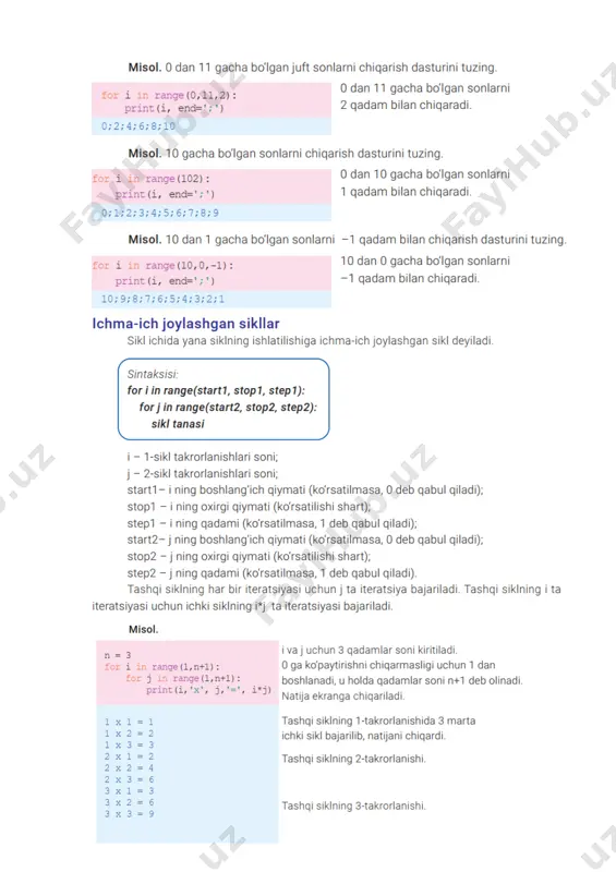 takrorlanuvchi operatorlarni o'rganish - Page 2