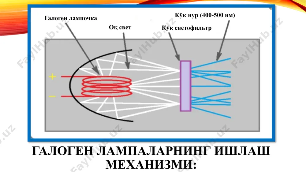 кавакни шакллантиришда ўткир қирралар текисланади, чунки айнан су сохаларда полимеризация вақтида пломбани кўчиши кузатилиши мумкин; iii, iv, v синфларни шакллантиришда 45° остида фальц ҳосил қилиш лозим; i ва ii синфларда фальцни окклюзион юзаларда ҳосил қилиш лозим, чунки композит эмалга нисбатан тезроқ емирилишга учрайди; тишни оғиз суюқлигидан ажратиш босқичи: нисбий ажратиш: пахта болишчаларни сўлаксўргич билан биргаликда ишлатиш, шунингдек милк эгатига ретракцион ипларни ўрнатиш; абсолют ажратиш: коффердам, квикдам ёки оптидамдан фойдаланиш. кариес ковагига медикаментоз ишлов бериш ва қуритиш босқичи; тагликлар қўйиш схемаси якуний ишлов бериш тишлар реставрациягача реставрациядан кейин сиц компомер композит до после едирилган ва пропорционал бўлмаган пастки курак тишларни реставрацияси эътиборингиз учун раҳмат! image2.png image3.jpg image4.png image5.png image6.jpeg image7.jpg image8.gif image9.gif image10.gif image11.gif image12.gif image13.png image14.png image15.png image16.jpeg image17.jpeg image18.jpeg image19.png image20.png image21.jpg image22.jpg image23.jpg image24.gif image25.png image26.png image27.png image28.png image29.jpeg image30.jpeg image31.jpeg image32.jpeg image33.gif image34.jpg image35.jpg image36.png image37.png image38.png image39.png image40.jpeg image41.jpeg image42.png image43.jpeg image44.jpeg image45.jpeg image46.jpeg image47.jpeg image48.jpeg …
