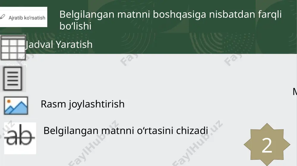 wordda главная paneli uskunalarining vazifalari - Page 2
