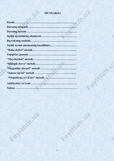 siydik ayrish organlari tuzilishi va funksiyasi — DOCX