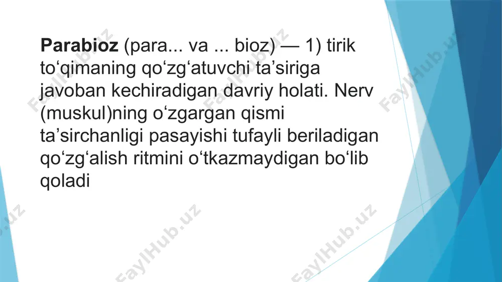 parabioz holati. glial hujayralarning funksiyalari. akson transporti. - Page 4