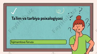 ta'lim va tarbiya psixologiyasi kitobi — PPTX