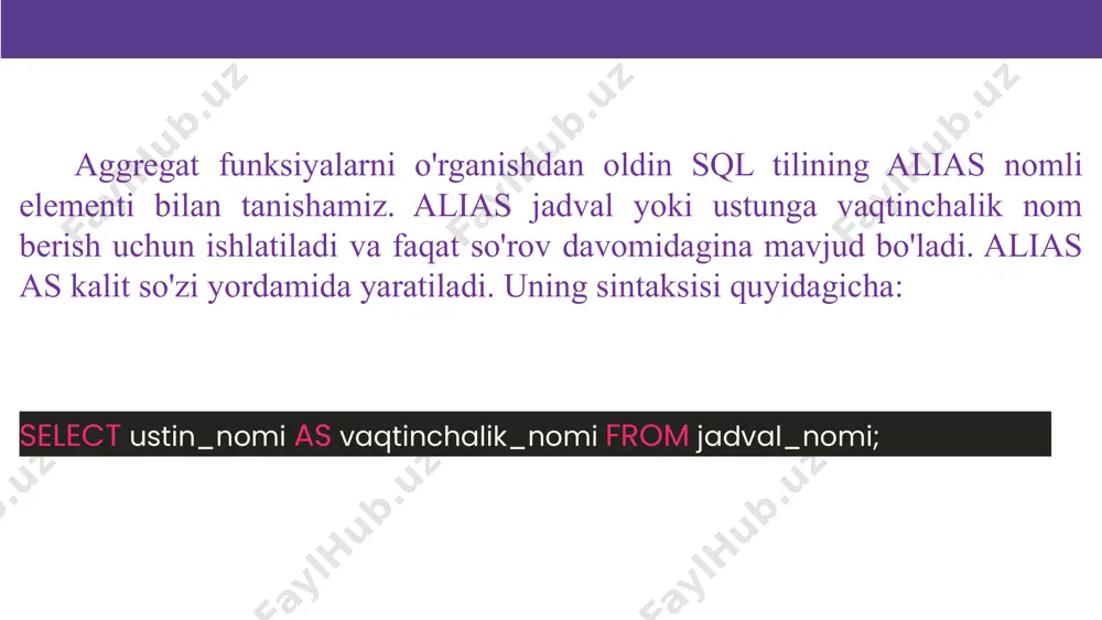 agregat funktsiyalar - Page 3