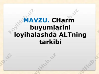 ma'lumotlar bazasi boshqarish tizimi — PPT
