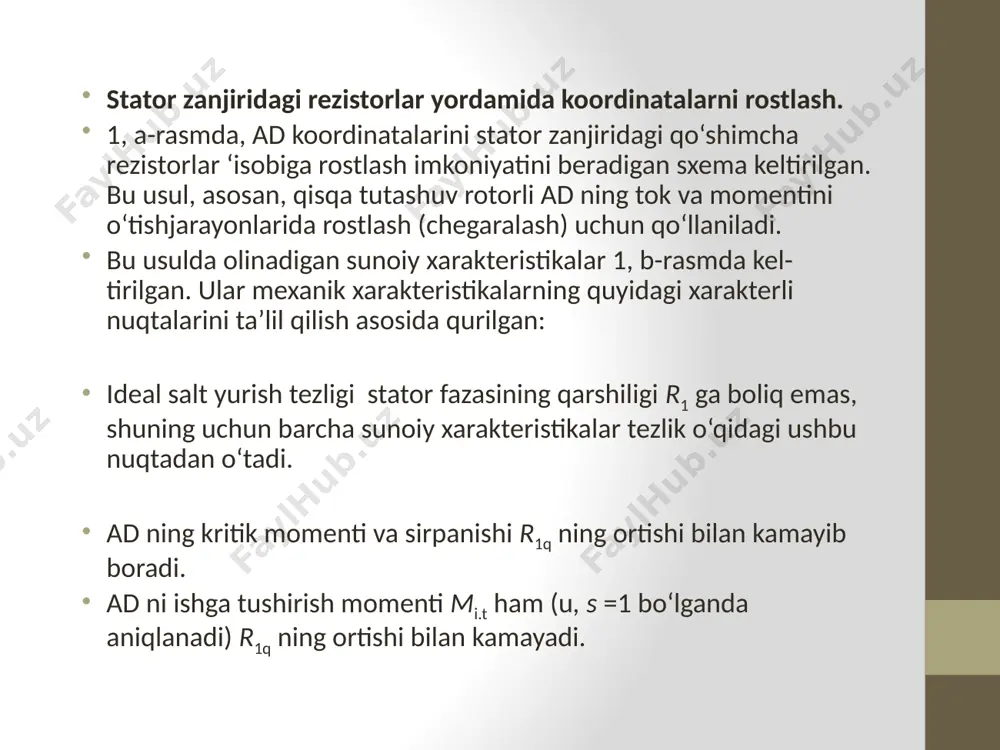 asinxron motor tezligini qo‘shimcha qarshiliklar ulab rostlash - Page 4
