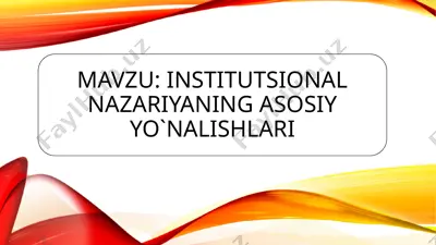 institutsional iqtisod — PPTX