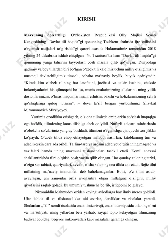 d so’zlarning ma’nolari rus va ingliz tillariga tarjima qilingan. ayni paytda lug’at o’ziga xos ma’naviyat ko’prigi sifatida turli millat kishilarining ma’naviy-ruhiy yaqinlikning mustahkamlanishiga, ularning bir-birlaridan ma’rifiy oziq olishlarini yanada qulaylashtirishga xizmat qiladi. n. mahmudovning ,,so’z sandiqchasi’’ nomli izohli lug’at kitobchasida esa o’zbek tiliga chinakam muhabbat qo’yish uchun g’ayrat va jur’at bilan uning sehrli olamiga kirishi kerak. bu olamdagi eng ajoyib va g’aroyib xazina esa so’z boyligidir. ana shu xazina qanchalik yaxshi egallansa, til burrolashib zehn o’tkirlashib, fikr tiniqlashib boraveradi. ana shu tariqa bolada sog’lom til tuyg’usi, nozik so’z sezgisi, go’zal va ta’sirli nutq zavqi shakllanadi va asta- sekin kamol topib boradi. bu yo’lda bolalarga beminnat yordamchi bo’ladigan ushbu izohli lug’atchada yetti yuz atrofidagi so’z, ular ma’nolarining sodda, ixcham va lo’nda shakldagi izohlari jamlangan. dunyo lug’atchiligi tajribasida aynan bolalarbop bunday izohli lug’atlar tuzish an’anasi ko’pdan beri mavjud bo’lsa-da, mazkur lug’at o’zbek tilidagi dastlabki ishdir. n. mahmudovning ushbu ishlari hali o’rganilmaganligi va …