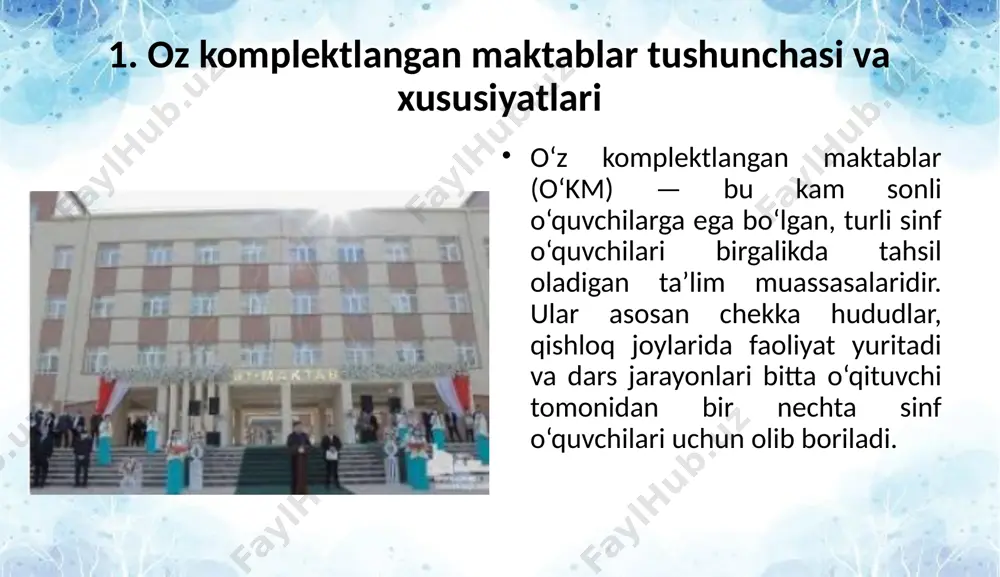 hirish. 3. integratsiyalashgan yondashuv asosida darslarni samarali tashkil etish oʻkm sharoitida samarali ta’limni tashkil qilish uchun integratsiyalashgan yondashuv (bir nechta fan mazmunini birlashtirib o‘qitish) dolzarb hisoblanadi. bu nafaqat vaqt va resurslardan unumli foydalanish imkonini beradi, balki o‘quvchilarda umumiy tushunchalarni kengroq tasavvurda shakllantiradi. masalan: geografiya va biologiya fanlari birgalikda “o‘simliklar tarqalishi” mavzusi asosida o‘rganilishi mumkin. fizika va kimyo darslari “modda holatlari” yoki “energiya” mavzusi atrofida integratsiyalanishi mumkin. shuningdek, loyihalashda o‘quvchilarning mustaqil ishlashini rag‘batlantiruvchi uslublar – mini-loyihalar, tajribalar, kuzatuvlar tashkil etish muhim. bu esa darslarni nafaqat qiziqarli, balki o‘quvchilarni faol ishtirokchiga aylantiradi. xulosa oz komplektlangan maktablarda tabiiy fanlar darslarini loyihalash o‘ziga xos yondashuv va metodikani talab qiladi. cheklangan sharoitlarda ham samarali ta’lim berish uchun o‘qituvchi ijodkorlik bilan yondashishi, dars mazmunini sinflar kesimida moslashtirishi va integratsiyalashgan metodlardan foydalanishi lozim. tabiiy fanlarni o‘qitishda hayot bilan bog‘liq misollar, ko‘rgazmali qurollar, tajriba va kuzatuvlar orqali o‘quvchilarni faollashtirish dars samaradorligini oshiradi. ayniqsa, o‘quvchilarning mustaqil fikrlashi, ilmiy dunyoqarashi …
