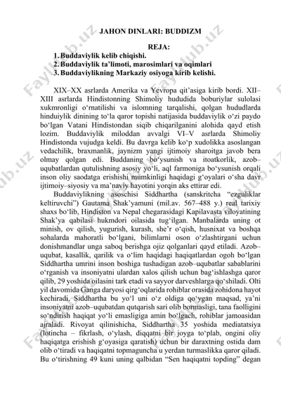 jahon dinlari: buddizm — DOCX