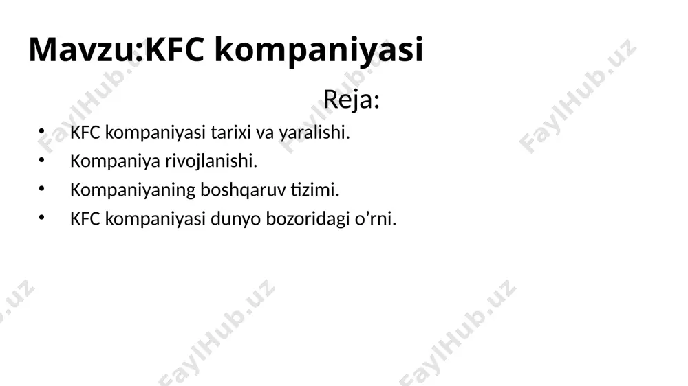 . u qovurilgan tovuq retsepti ustida tajribalar oʻtkazishda davom etadi. nihoyat 1938-yilda u qovurilgan tovuqning mukammal retseptini yaratadi. retsept hozirgi kunda kfc siri sifatida yashirin saqlanadigan 11 xil oʻsimlik va ziravorlarni oʻz ichiga oladi. u shimoliy karolina shtatining ashvill shahrida yana bir sanders court&cafe ochish orqali oʻz biznesini yanada kengaytirdi. korbindagi restorani 1939-yilda yongʻin oqibatida vayron boʻldi. u qaytadan qurilguniga qadar, ikkinchi jahon urushi boshlandi va uning asosan turistlardan iborat boʻlgan xoʻrandalar soni qisqarib ketdi. qisqa vaqt oʻtib, u ashvilldagi joyini sotib yubordi. uning biznesi kurashishda davom etdi, ammo 1955-yilda boshqa bir zarbaga uchradi. katta yoʻl ustidan shtatlararo aylanma yoʻl qurilgan boʻlib, bu katta yoʻl (shosse) orqali yuradigan odamlar sonini kamaytirdi. oxir-oqibat sanders korbindagi joyini ham sotishga majbur boʻldi. lekin sandersda boshqa fikr bor edi — retseptini kentucky fried chicken nomi ostida franshiza (boshqa mashhur kompaniya nomidan sotish va foydalanish huquqini berish) qilmoqchi edi. u 1952-yilda retseptini pit xarmanga muvaffaqiyatli …
